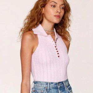 HEARTLOOM ~ Ribbed Knit Collared Tank Top
